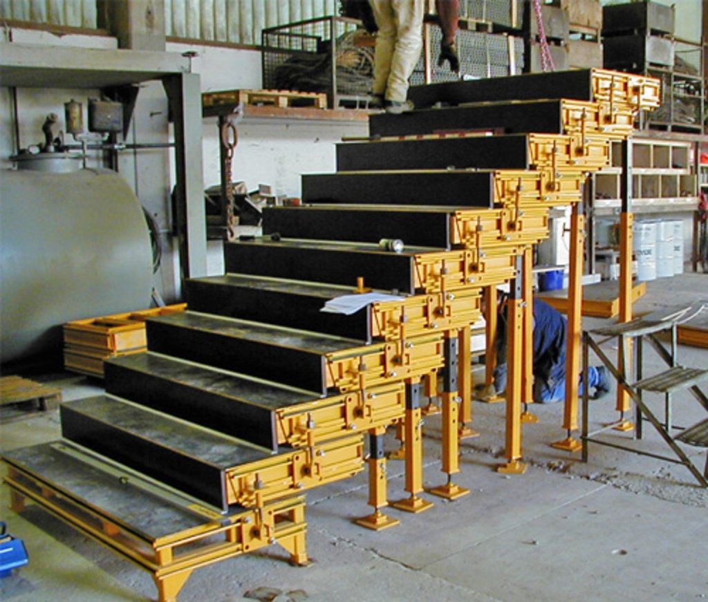 Stair formwork installation in progress